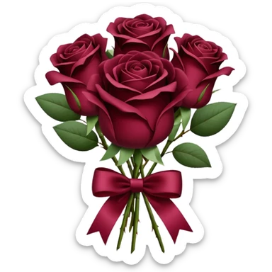 Maroon rose bouquet  sticker