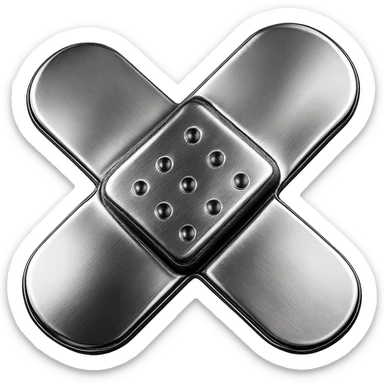 bandage, shiny metallic chrome style sticker