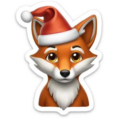 christmas fox sticker