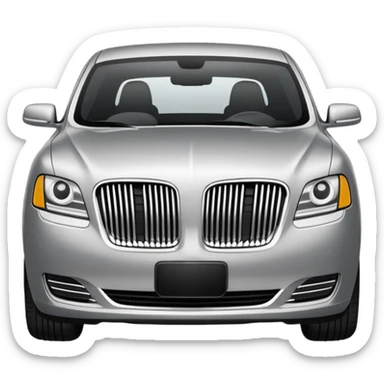 "Create a high-quality emoji of the Lincoln car logo. Simple 2D flat design, silver chrome texture, centered on a transparent background, minimalist style, looks like an official smartphone emoji." sticker