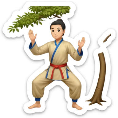 pratiquant de qi gong en position de l'arbre sticker