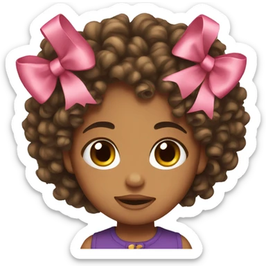 Curly hair with bows sticker