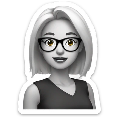 girl taking monochrome selfie in glasses sticker