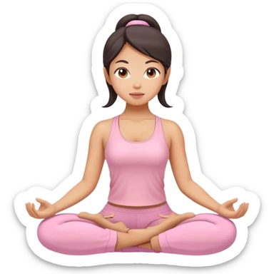 asian yoga girl light pink clothes  sticker