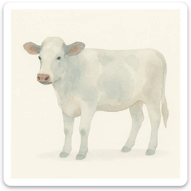 realistic cow watercolor style sticker