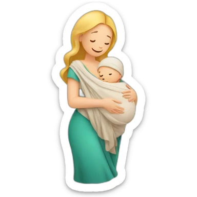 European pregnancy Babywearing mom with baby and wrap sticker