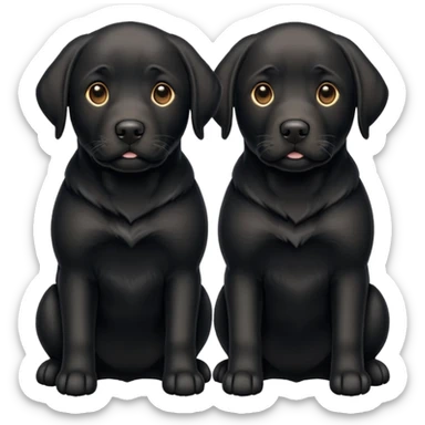 2 black labradors sticker