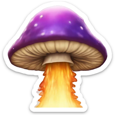 Mushroom melting into the cosmos sticker