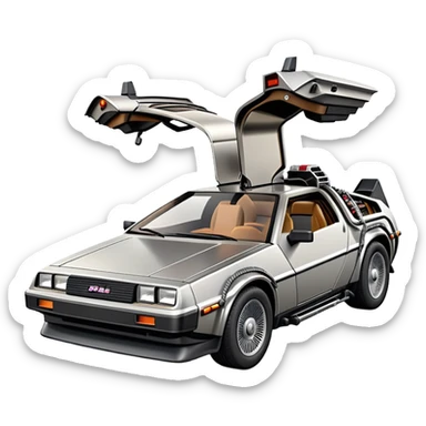 DeLorean time machine car sticker