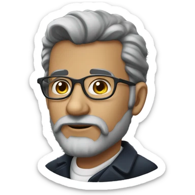 PROFESOR DE HISTORIA, NO USA LENTES, PELO OSCURO, CON BARBA CORTA Y OSCURA sticker