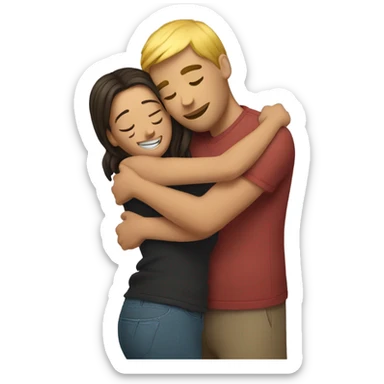 Hugging  sticker