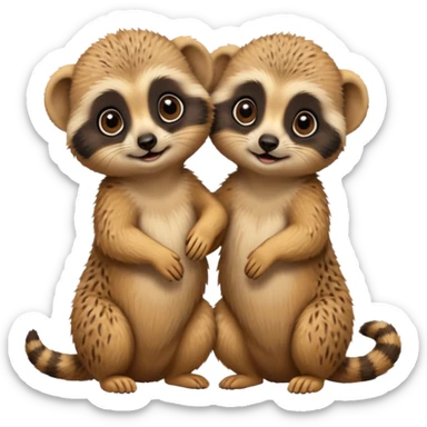 Baby meerkats doing funny activities  sticker