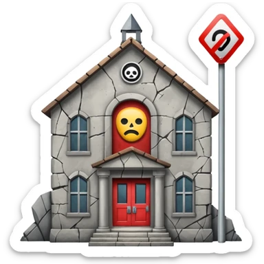 school building forbidden sign sticker