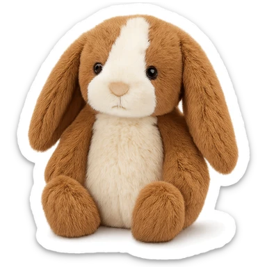 cute brown and white holland lop jellycat bunny plushie sticker