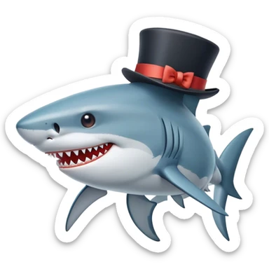 shark with tophat sticker