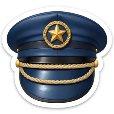 captain hat closeup alone low detail sticker