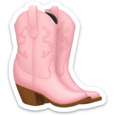 pastel pink cowgirl boots sticker
