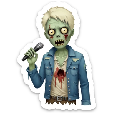 Zombie singer  microphone  sticker