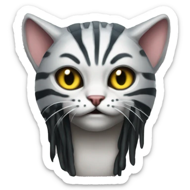 a filine cat mixed with alien vs predator sticker