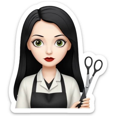 morticia addams hairdresser sticker