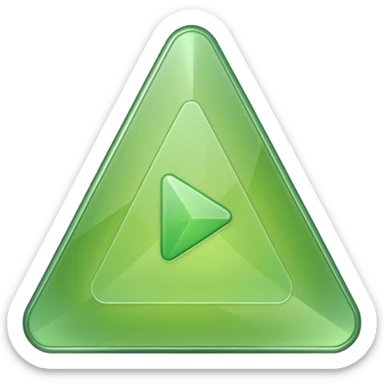 Solid Light green triangle play button  sticker