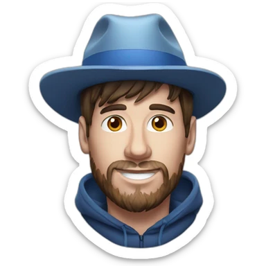 Messi with hat chrismas sticker