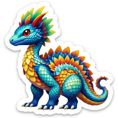 Colorful Exotic Pokémon-Fakémon-hybrid-creature (full body) sticker
