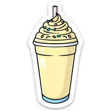 vanilla milkshake with sprinkles sticker
