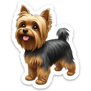 Yorkshire Terrier standing on two legs sticker