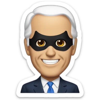 joe biden with a batman mask sticker