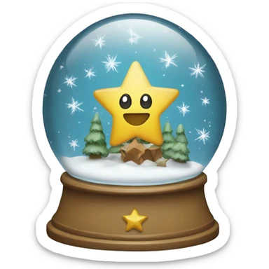 Star snow globe sticker