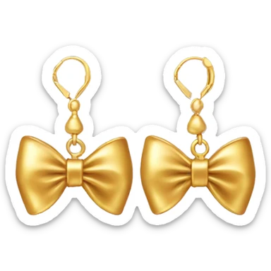 dangly gold bow earrings sticker