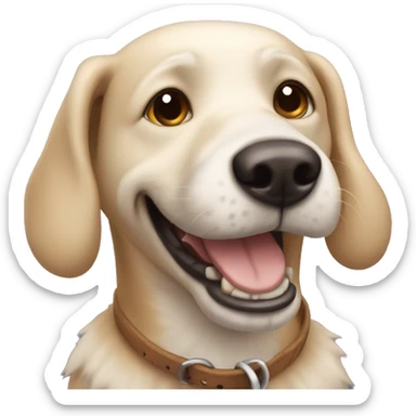Happy dog with human sticker