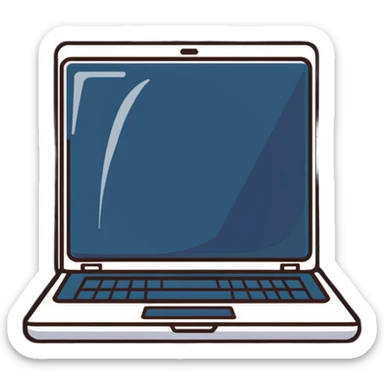 focused professional working on laptop sticker