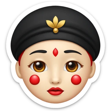 emoticon coqueto con disfraz chino sticker