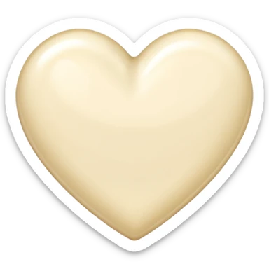 Cream heart sticker