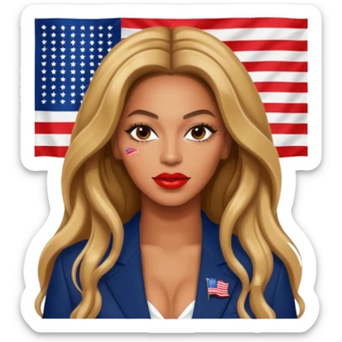 Beyonce with american flag sticker