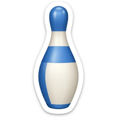 Blue bowling pin sticker
