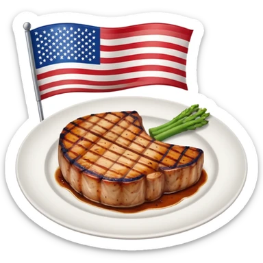 Pork chops Flag sticker