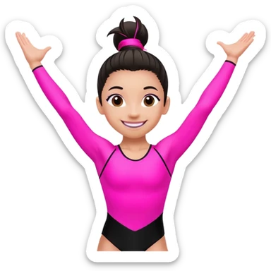 "A gymnast in neon pink and black outfit with a smile and a look of surprise (normal skin) sticker