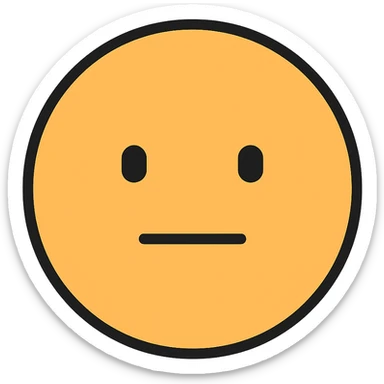 okey neutral face emoji, straight mouth, calm eyes sticker
