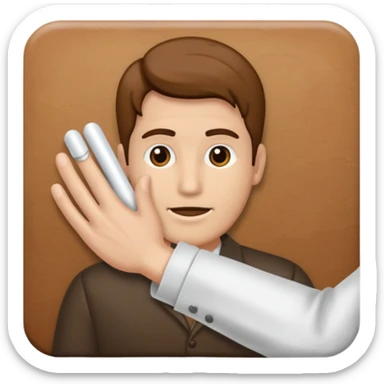 Radiografía de mano sostenida por un hombre con bata blanca  piel clara cabello café obscuro sticker