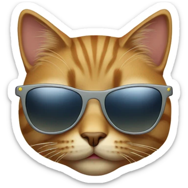 Cat with sunglasses sticker