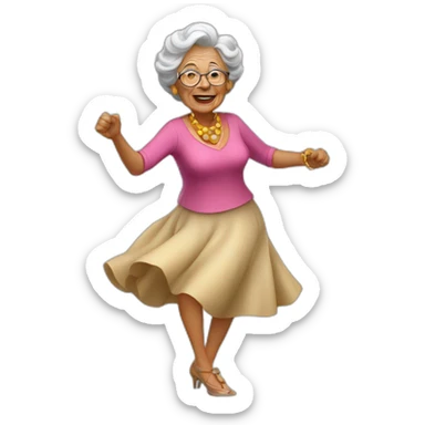 Old women dancing bachata  sticker