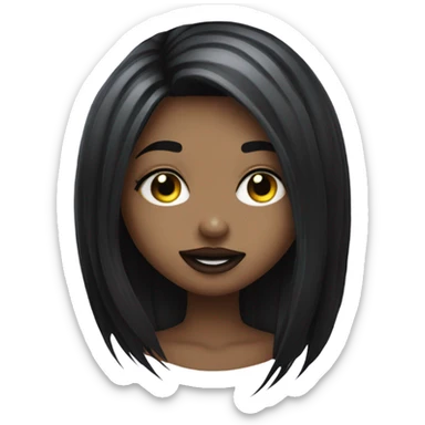  Goth girl smiley face with lashes and big lips sticker