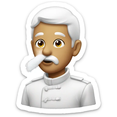 Nose sniffing powdered sugar sticker