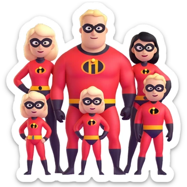 Incredibles superhero family sticker