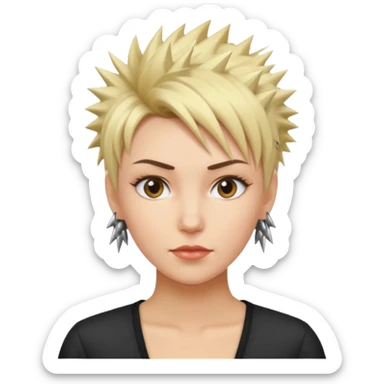 frau freche extreme Kurzhaarfrisur sticker