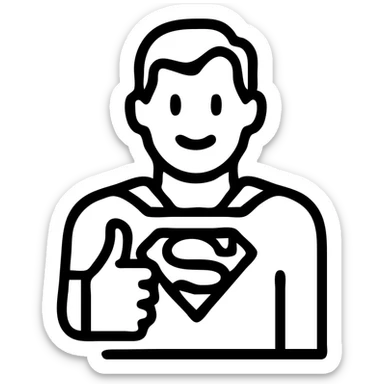 Superman giving a thumbs up sticker