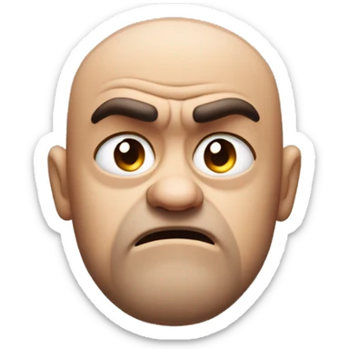 Grumpy but wistful face sticker